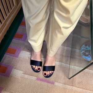 Authentic New The Row Black Single-Band Slide Sandals, Size - 39 (no box)